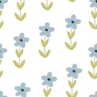 seamless pattern with cartoon flowers. colorful , hand drawing. design for fabric, print, textile, wrapper vector