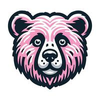 Illustration of a Bear's Face in Soft Pink. Suitable for use as a company mascot vector