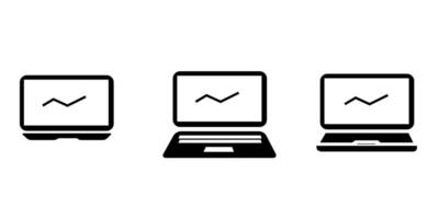 collection of laptop icons on white. Suitable for design vector
