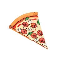 Pizza icon with soft color isolated on white vector