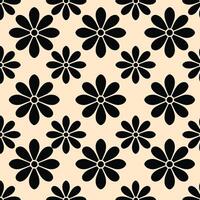 Minimalistic abstract black flower pattern. Black flower seamless pattern perfect for textile design, screensavers, covers, cards, invitations, posters, and more. vector