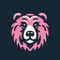 Illustration of a Bear's Face in Soft Pink. Suitable for use as a company mascot vector