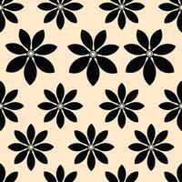 Minimalistic abstract black flower pattern. Black flower seamless pattern perfect for textile design, screensavers, covers, cards, invitations, posters, and more. vector