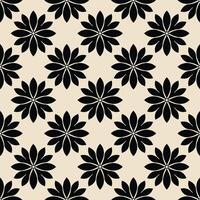 Black florals seamless pattern vector