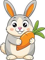 Adorable fluffy bunny with big eyes and pink nose. AI-generated. vector