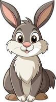 Adorable fluffy bunny with big eyes and pink nose. AI-generated. vector