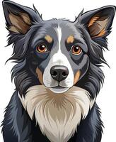 Playful Border Collie captured in pencil sketch. AI-generated. vector