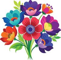 Adorable Anemone blooms with delicate petals and charming design. AI-generated. vector