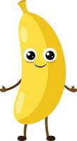 Cheerful cartoon banana with a beaming smile. AI-generated. vector