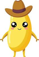 Cheerful cartoon banana with a beaming smile. AI-generated. vector