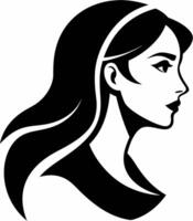 A captivating stencil of a beautiful girl. AI-generated. vector