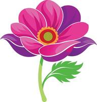 Adorable Anemone blooms with delicate petals and charming design. AI-generated. vector