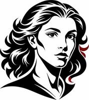 A captivating stencil of a beautiful girl. AI-generated. vector