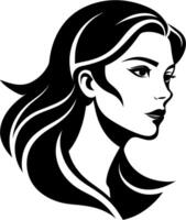 A captivating stencil of a beautiful girl. AI-generated. vector