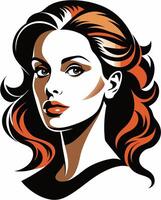 A captivating stencil of a beautiful girl. AI-generated. vector