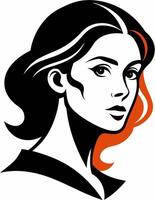 A captivating stencil of a beautiful girl. AI-generated. vector
