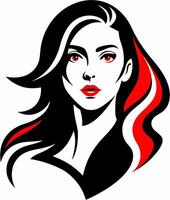 A captivating stencil of a beautiful girl. AI-generated. vector