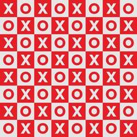 xoxo seamless pattern with red and white plaid background vector
