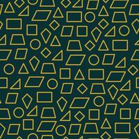 seamless pattern of various shapes, yellow outline areas with a green background vector
