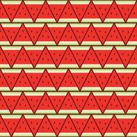 watermelon seamless pattern with repeating triangular slice shapes vector