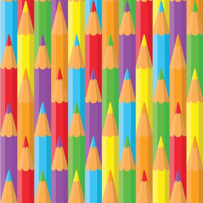 seamless repeating pattern collection of colored pencils