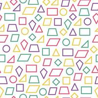 seamless pattern of various shapes, outline areas of various colors with a transparent background vector