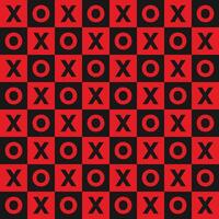 xoxo seamless pattern with red and black plaid background vector