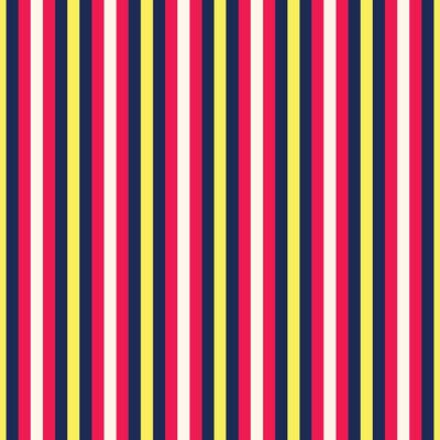 seamless pattern of repeating vertical lines in vintage style in red, white, dark blue and yellow