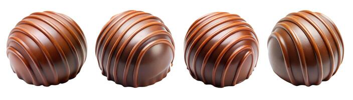 Luxury sweets with shiny brown icing on white background. photo