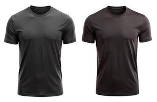 Men's black blank t-shirt template, natural shape on an invisible mannequin, for your print layout design. photo