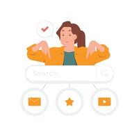 Online search engine web browser, seo optimization analytic concept illustration vector