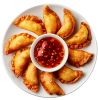 Jiaozi Food Clipart - fried jiaozi isolated illustration on a transparent background png