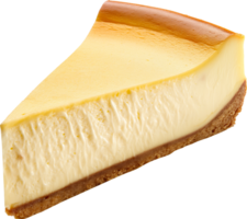 Cheesecake - A soft slice of new york cheesecake isolated illustration on a transparent background png