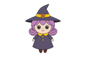 High-quality witch illustration for Halloween - perfect for digital and print projects vector