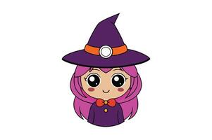 High-quality witch illustration for Halloween - perfect for digital and print projects vector