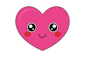 Heart illustration in cartoon, clipart, and line art design vector
