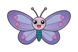 Bright butterfly illustration cartoon, clipart, and line art design vector