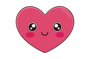Heart illustration in cartoon, clipart, and line art design vector