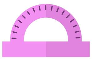 Flat illustration of protractor ruler isolated on white background. vector