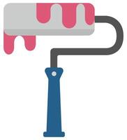 Paint roller flat icon isolated on white background. vector