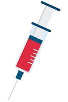Medicine syringe flat icon isolated on white background. vector