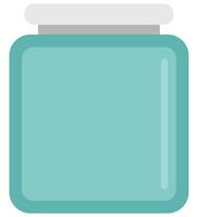 Empty glass jar with screw cap flat illustration isolated on white background. vector