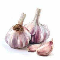 Garlic isolated on white background photo