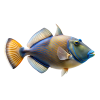 Bluethroat Triggerfish isolated on a transparent background png