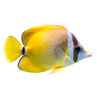 Lemon Butterflyfish isolated on a translucent background png