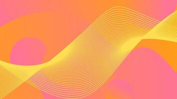 Orange abstract wireframe background with liquid gradient vector