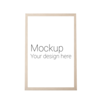 Mockup of beige frame for poster or photo without background psd