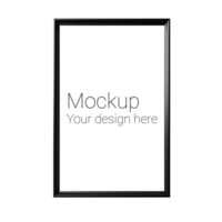 Mockup of black frame for poster or photo without background psd