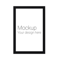 Mockup of black frame for poster or photo without background psd