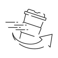 Drive through linear icon. Bank services, ATM, Transport lane to terminal. Contour symbol. Editable stroke. vector